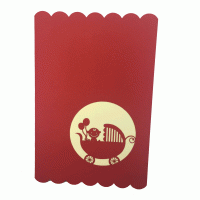 pop-up roze wiegje baby kaart