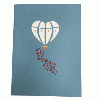pop-up romantische luchtballon kaart