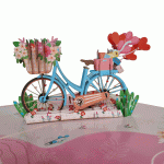 pop-up fiets met bloemen kaart
