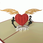 pop-up hart met vleugels kaart
