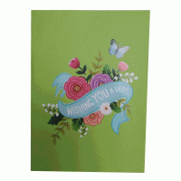 pop-up happy birthday boeket kaart