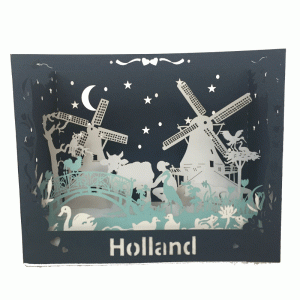 Holland-2 3D witte/blauwe kaart