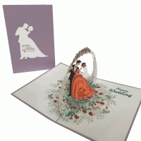 Pop-up huwelijk boog kaart