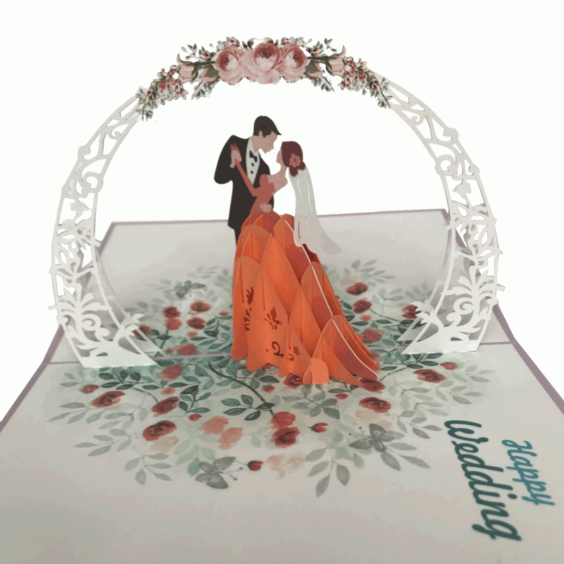 Pop-up huwelijk boog kaart