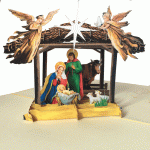 pop-up kerststal met engelen kaart 