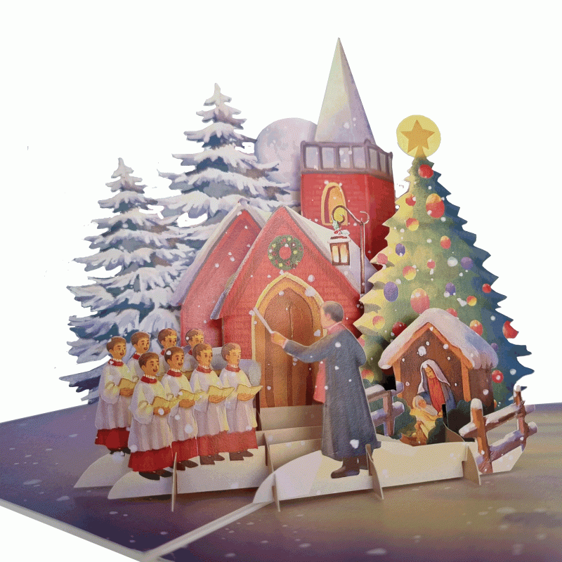 pop-up kerstkoor kaart