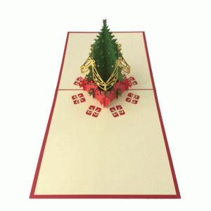 pop-up kerstboom met cadeau kaart