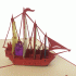 pop-up kleurrijke boot kaart