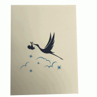 pop-up ooievaar met jongen kaart