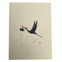 pop-up ooievaar met meisje kaart