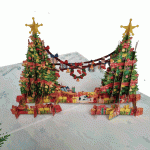 Pop-up twee kerstbomen kaarten