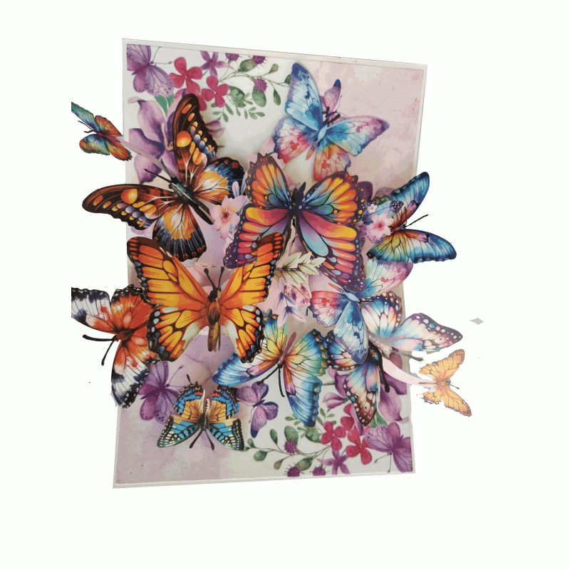 pop-up vlinder wolk kaart