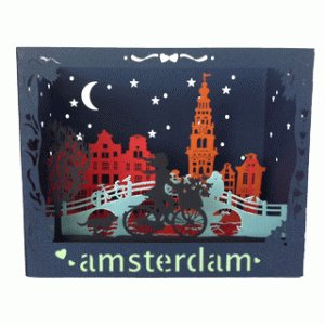 Amsterdam geKleurde 3D kaart