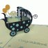 pop-up blauwe baby wieg kaart