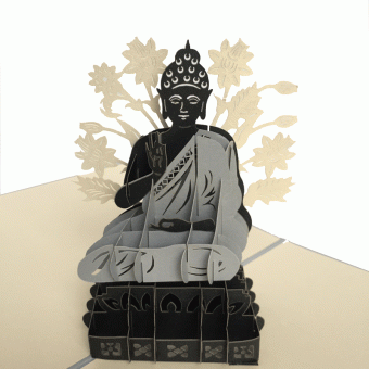 pop-up zwarte boeddha kaart