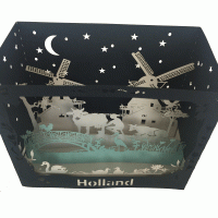 Holland-2 3D witte/blauwe kaart