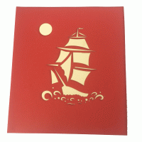 pop-up kleurrijke boot kaart