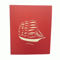 Pop-up blauwe boot kaart